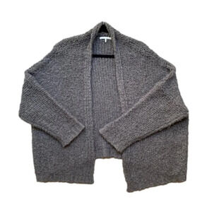 Oak and Fort chunky knit cardigan sweater wool blend Oversized Gray Small